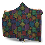 Seven Chakras Flowers Pattern Print Hooded Blanket