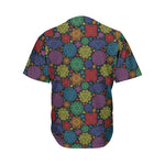 Seven Chakras Flowers Pattern Print Men's Baseball Jersey