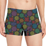 Seven Chakras Flowers Pattern Print Men's Boxer Briefs