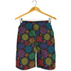 Seven Chakras Flowers Pattern Print Men's Shorts