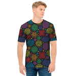 Seven Chakras Flowers Pattern Print Men's T-Shirt