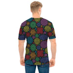 Seven Chakras Flowers Pattern Print Men's T-Shirt