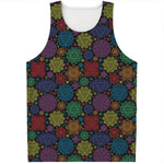 Seven Chakras Flowers Pattern Print Men's Tank Top