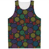 Seven Chakras Flowers Pattern Print Men's Tank Top