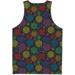 Seven Chakras Flowers Pattern Print Men's Tank Top