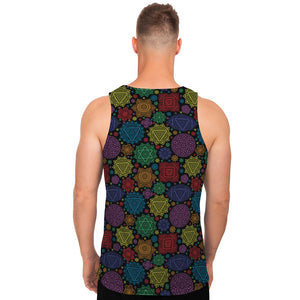 Seven Chakras Flowers Pattern Print Men's Tank Top