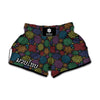 Seven Chakras Flowers Pattern Print Muay Thai Boxing Shorts