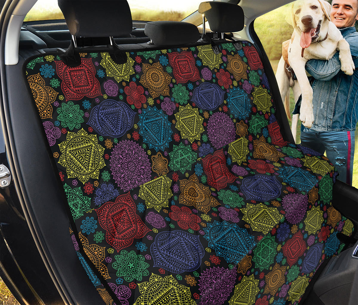 Seven Chakras Flowers Pattern Print Pet Car Back Seat Cover