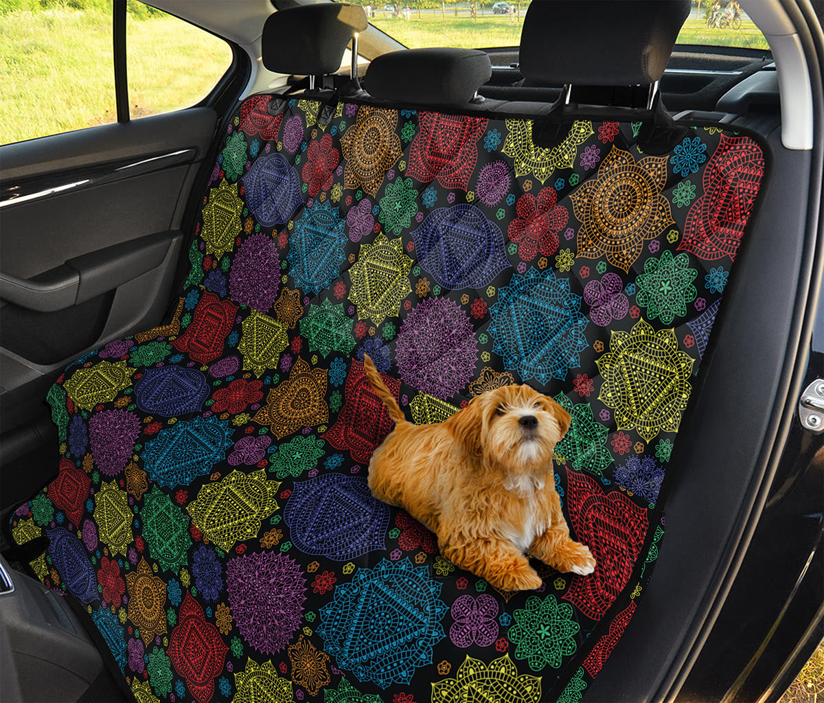 Seven Chakras Flowers Pattern Print Pet Car Back Seat Cover