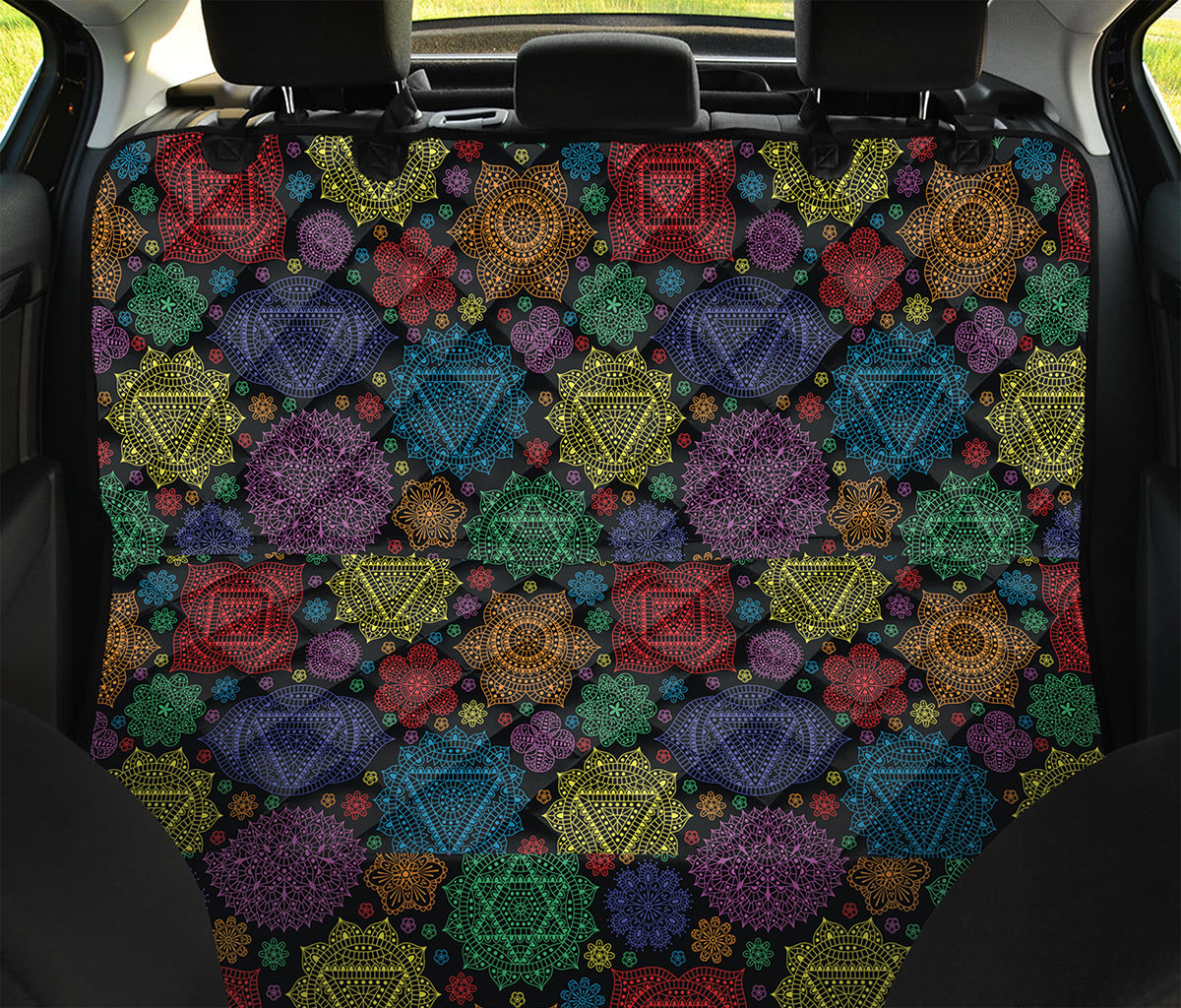 Seven Chakras Flowers Pattern Print Pet Car Back Seat Cover