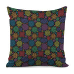 Seven Chakras Flowers Pattern Print Pillow Cover