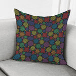 Seven Chakras Flowers Pattern Print Pillow Cover