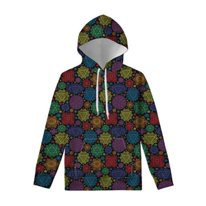 Seven Chakras Flowers Pattern Print Pullover Hoodie