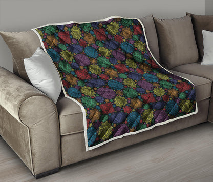 Seven Chakras Flowers Pattern Print Quilt