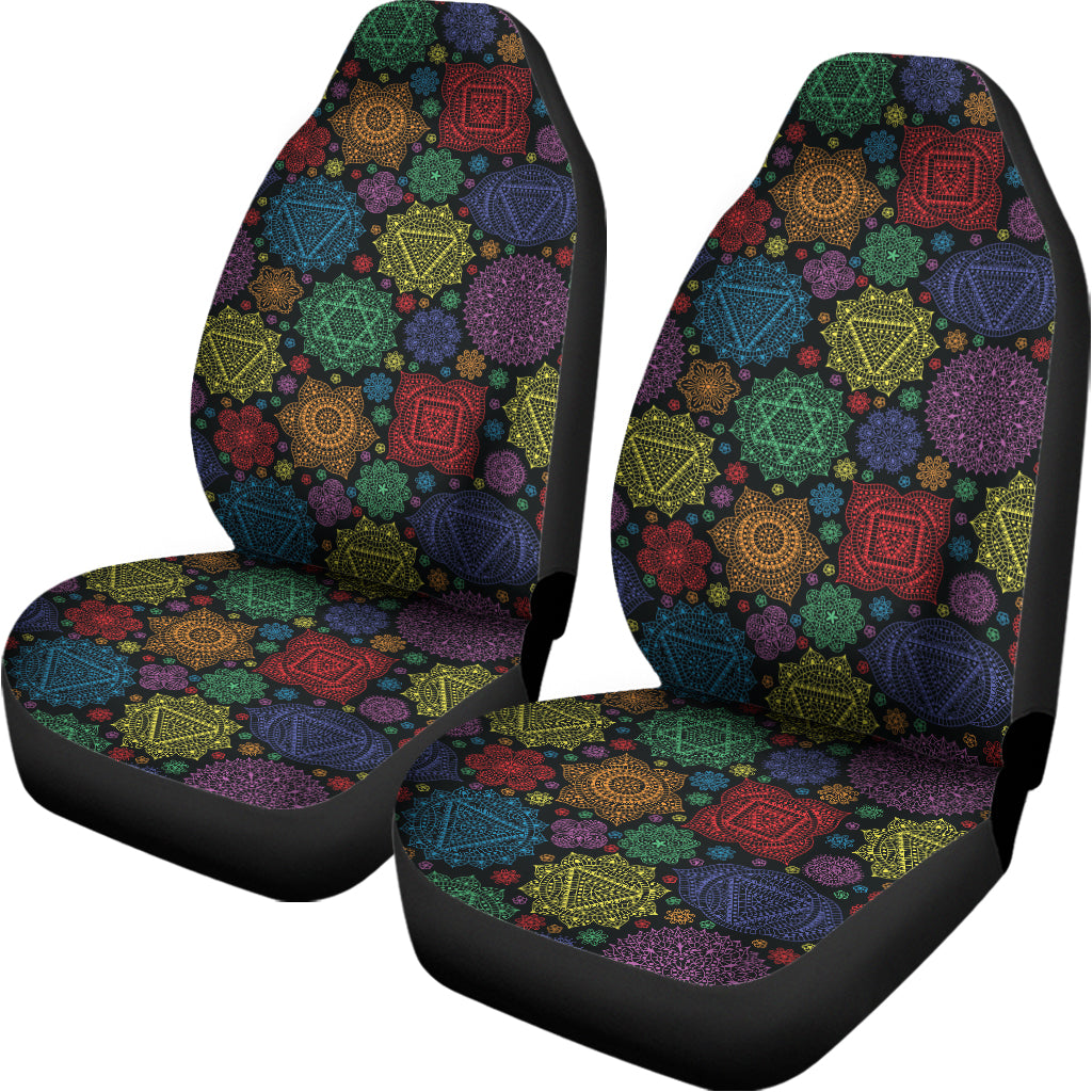 Seven Chakras Flowers Pattern Print Universal Fit Car Seat Covers