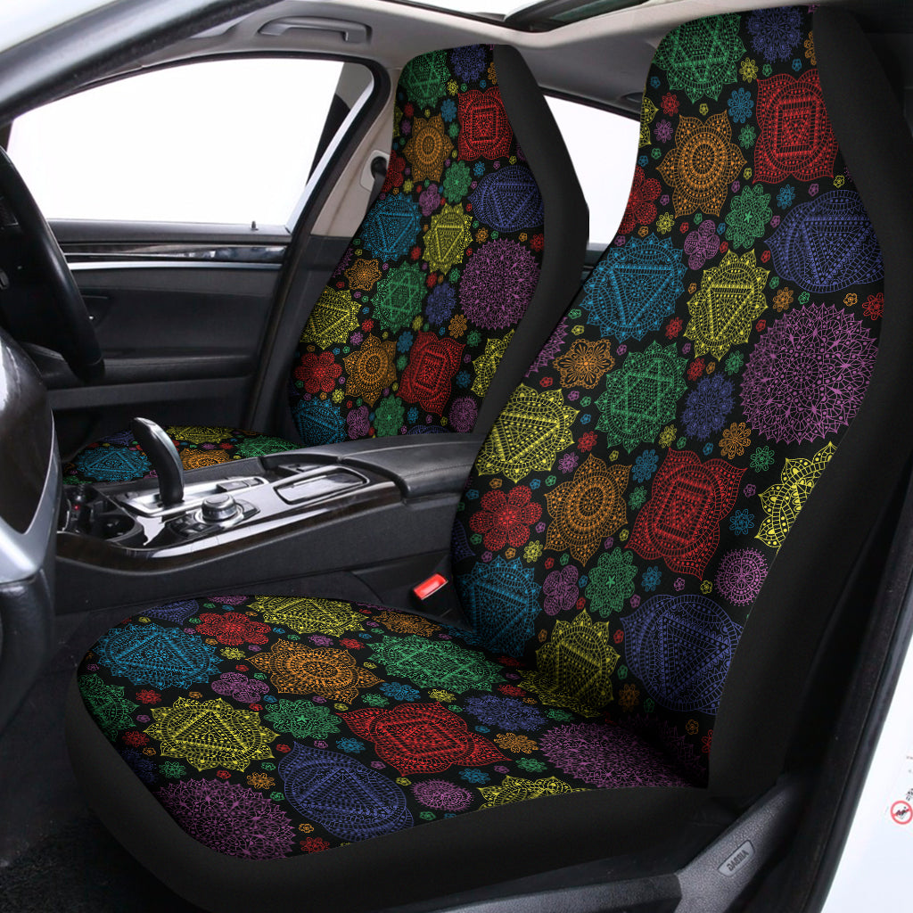 Seven Chakras Flowers Pattern Print Universal Fit Car Seat Covers