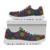 Seven Chakras Flowers Pattern Print White Sneakers