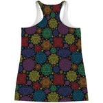 Seven Chakras Flowers Pattern Print Women's Racerback Tank Top