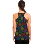 Seven Chakras Flowers Pattern Print Women's Racerback Tank Top