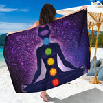 Seven Chakras Mandala Print Beach Sarong Wrap