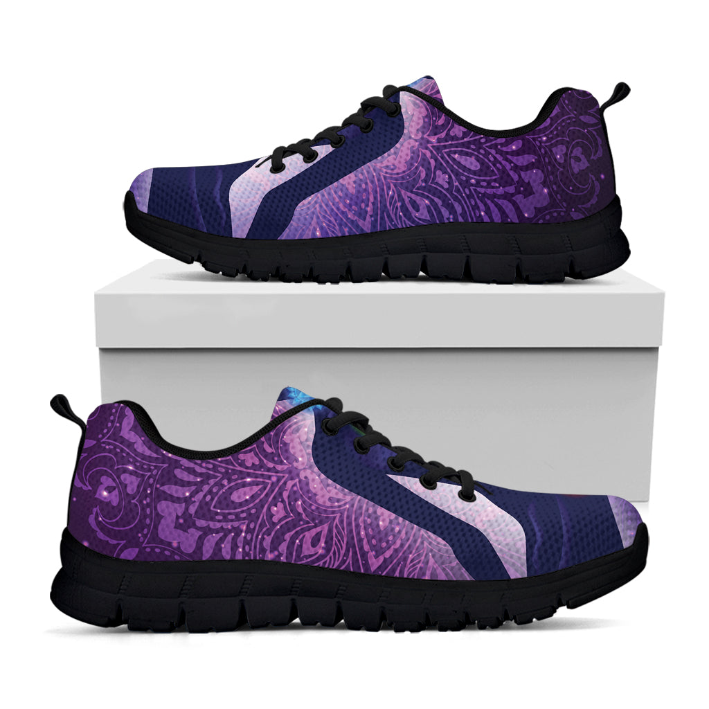 Seven Chakras Mandala Print Black Sneakers