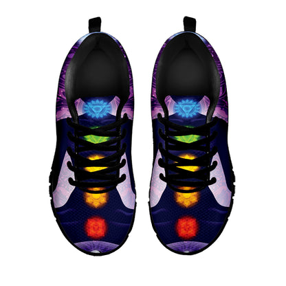 Seven Chakras Mandala Print Black Sneakers