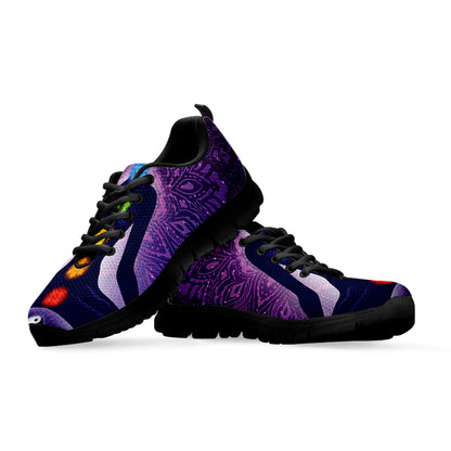 Seven Chakras Mandala Print Black Sneakers