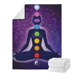 Seven Chakras Mandala Print Blanket