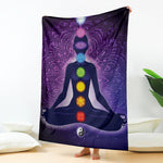 Seven Chakras Mandala Print Blanket