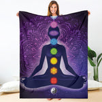 Seven Chakras Mandala Print Blanket