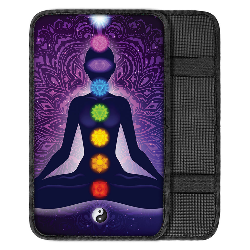 Seven Chakras Mandala Print Car Center Console Cover