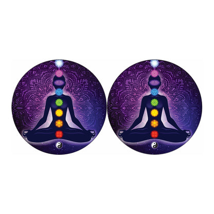 Seven Chakras Mandala Print Car Coasters