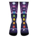 Seven Chakras Mandala Print Crew Socks