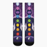 Seven Chakras Mandala Print Crew Socks