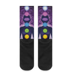 Seven Chakras Mandala Print Crew Socks