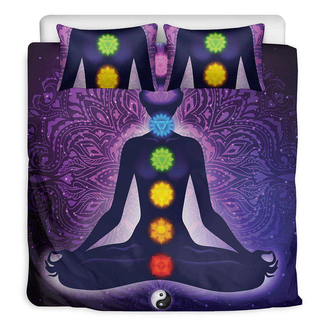 Seven Chakras Mandala Print Duvet Cover Bedding Set