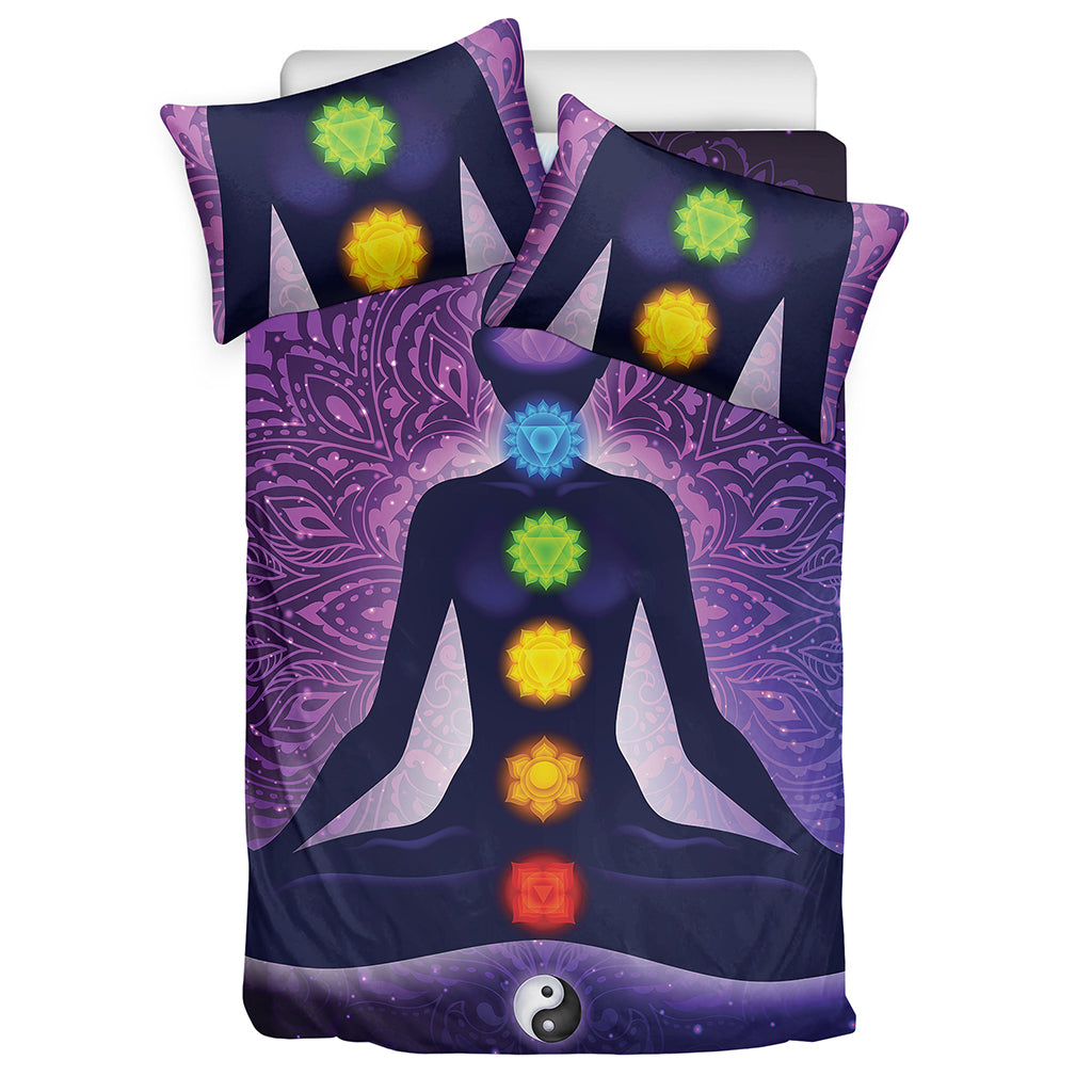 Seven Chakras Mandala Print Duvet Cover Bedding Set