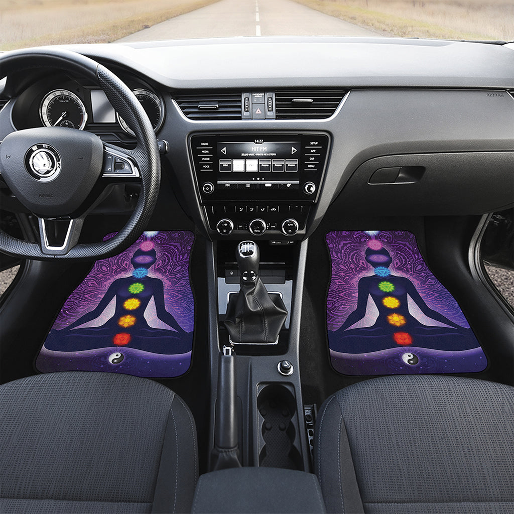 Seven Chakras Mandala Print Front and Back Car Floor Mats