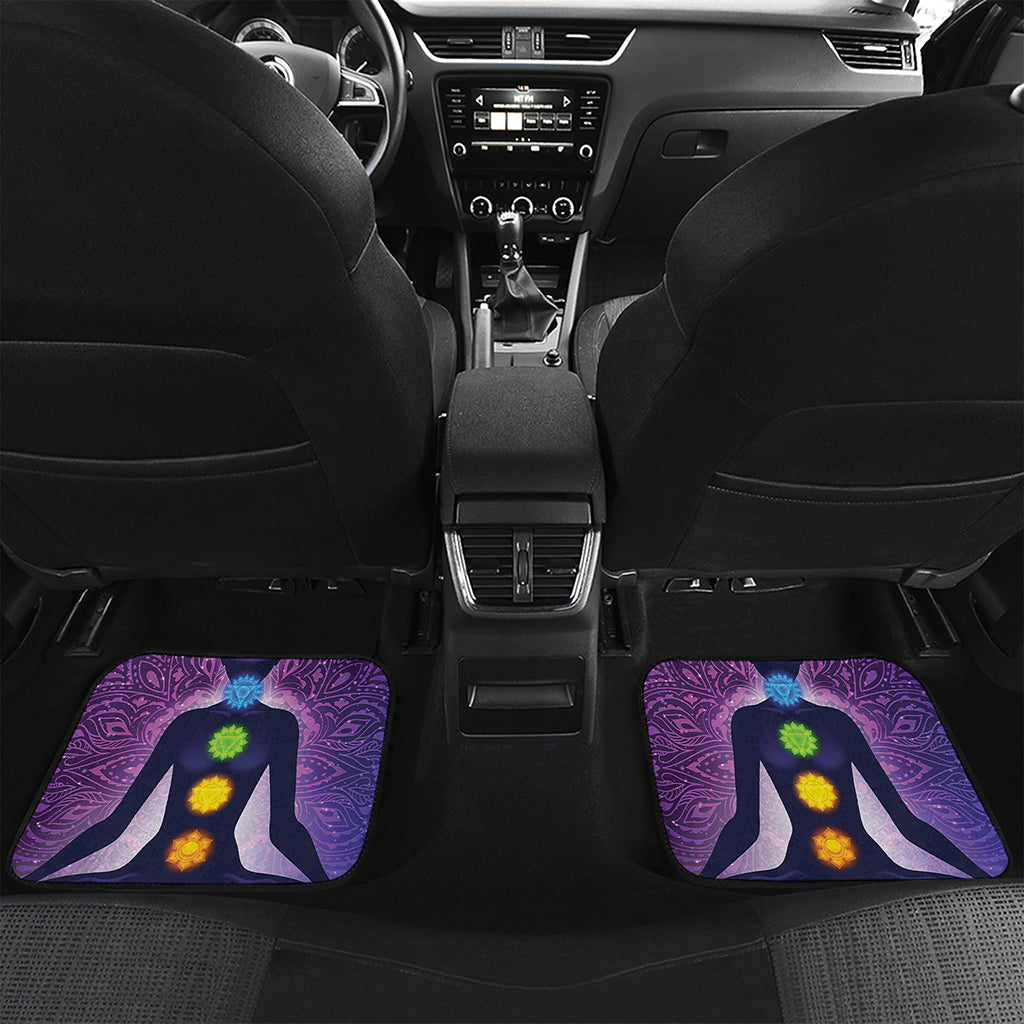 Seven Chakras Mandala Print Front and Back Car Floor Mats