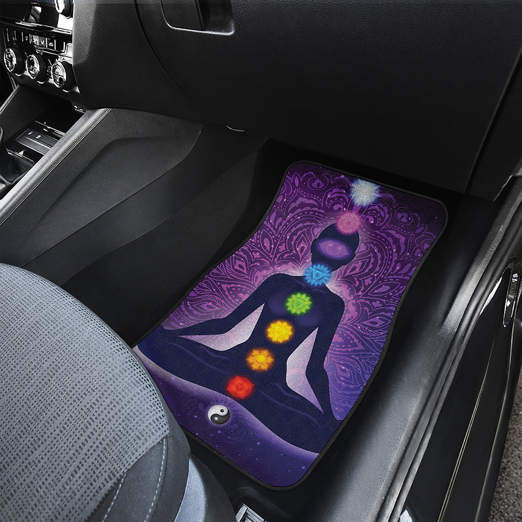 Seven Chakras Mandala Print Front and Back Car Floor Mats