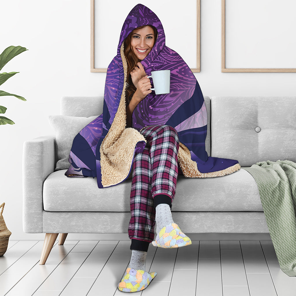 Seven Chakras Mandala Print Hooded Blanket