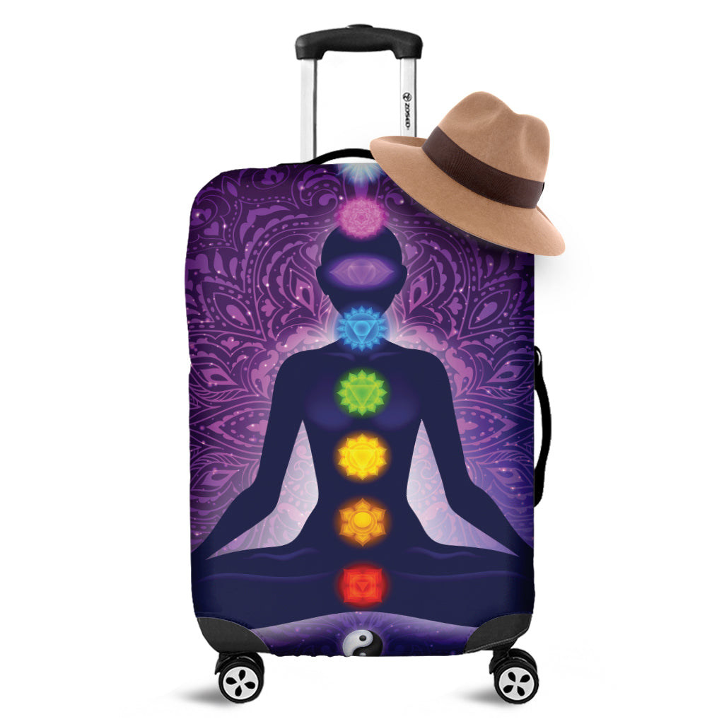 Seven Chakras Mandala Print Luggage Cover