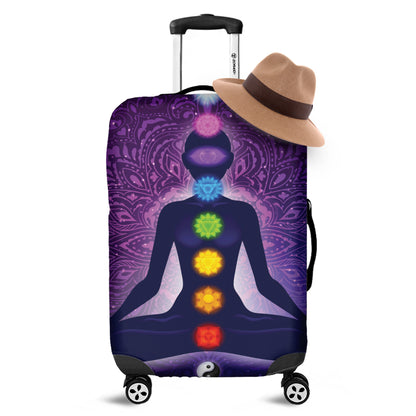 Seven Chakras Mandala Print Luggage Cover
