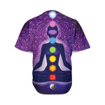 Seven Chakras Mandala Print Men's Baseball Jersey