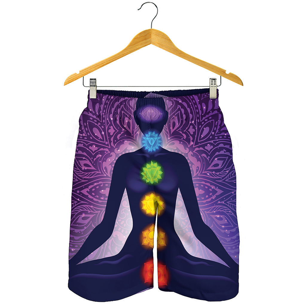 Seven Chakras Mandala Print Men's Shorts