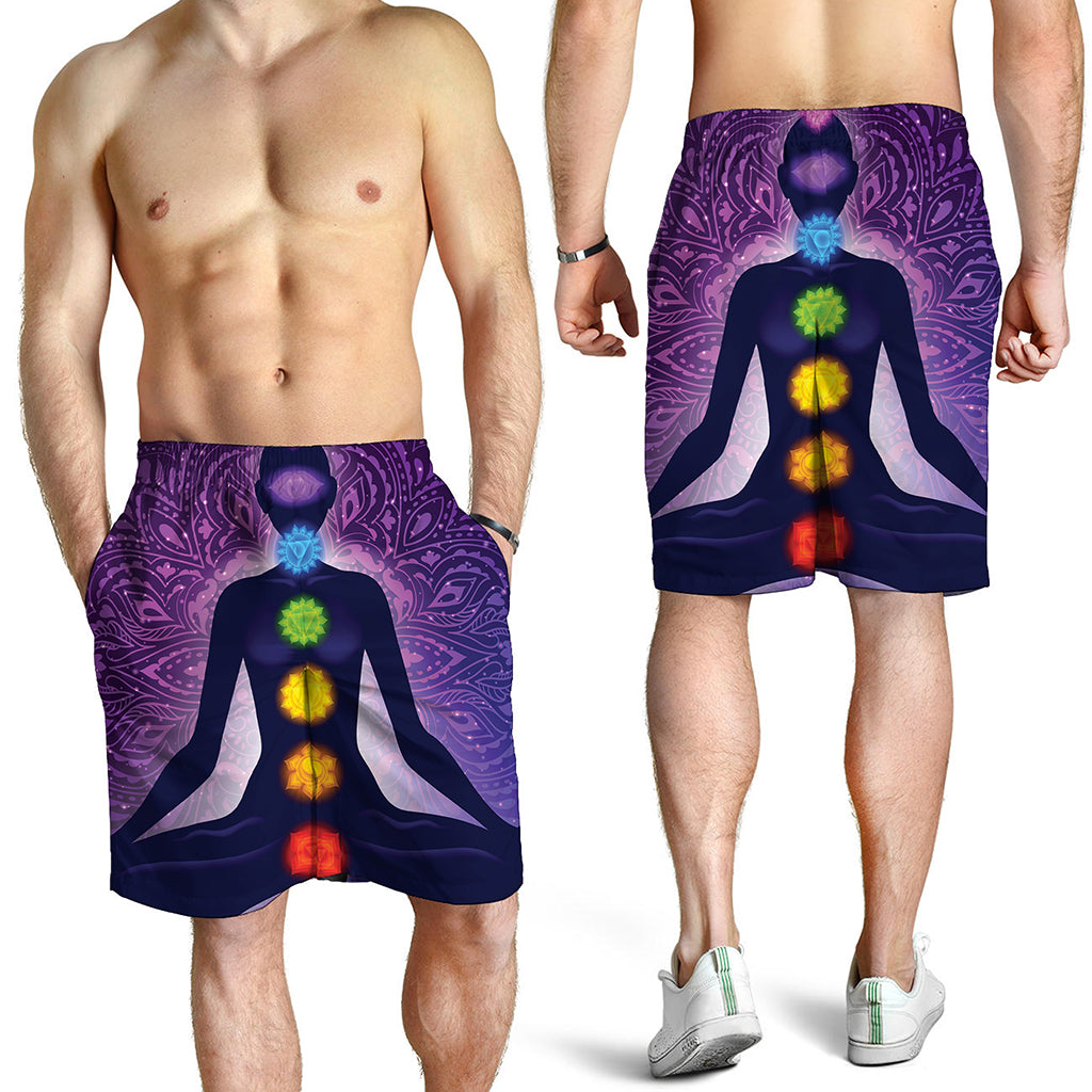Seven Chakras Mandala Print Men's Shorts
