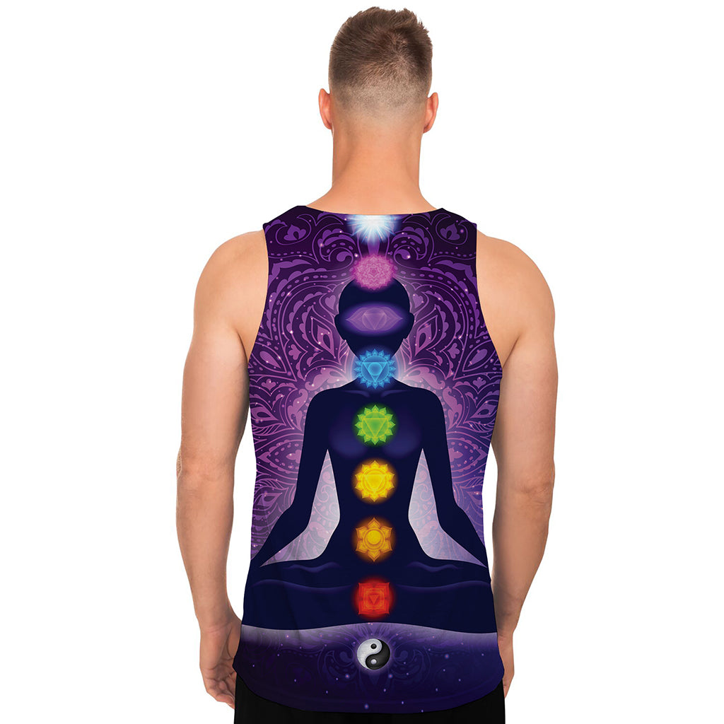 Seven Chakras Mandala Print Men's Tank Top