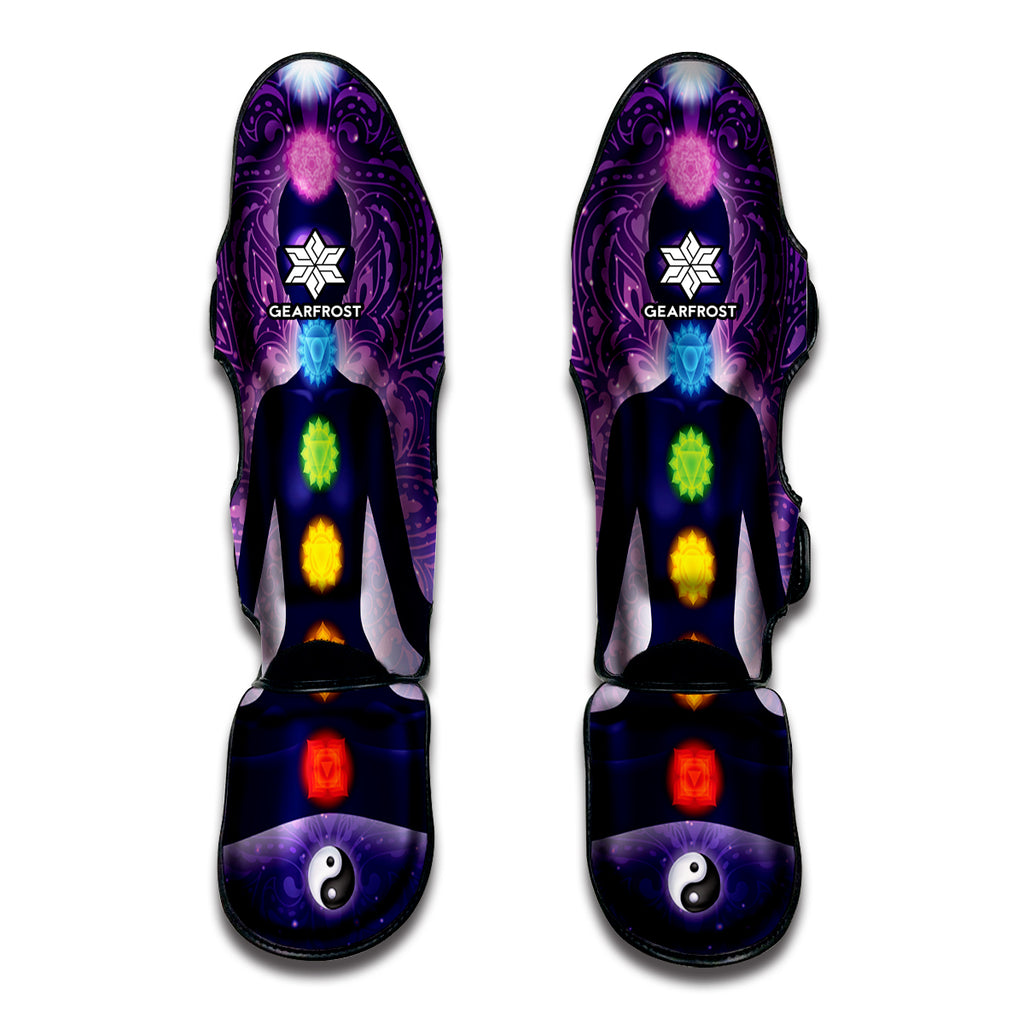 Seven Chakras Mandala Print Muay Thai Shin Guard