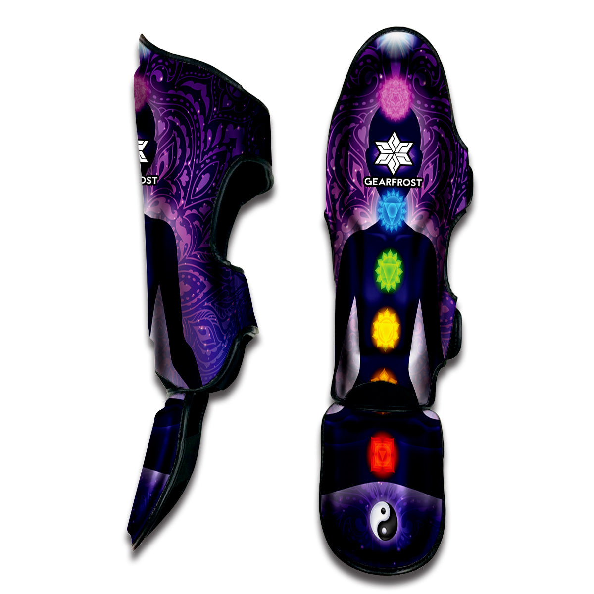 Seven Chakras Mandala Print Muay Thai Shin Guard