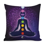 Seven Chakras Mandala Print Pillow Cover